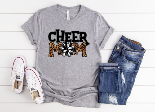 CHEER MOM POM BLACK/WHITE SPORTS  - HTV TRANSFER