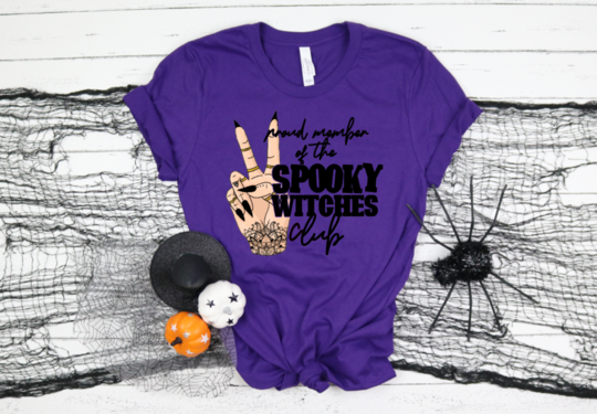 PROUD MEMBER OF THE SPOOKY WITCHES CLUB HALLOWEEN- HTV TRANSFER