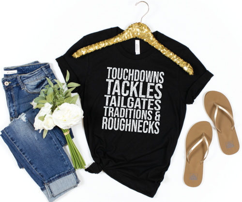 TOUCHDOWNS TACKLES TAILGATES SPORTS- HTV TRANSFER