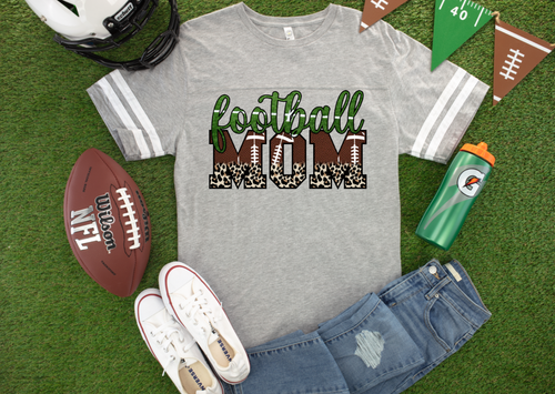 FOOTBALL MOM HALF LEOPARD GRASS SPORTS  - HTV TRANSFER