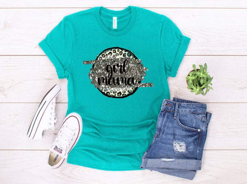 LEOPARD CIRCLE GLITTER SPIRIT SPORTS - HTV TRANSFER
