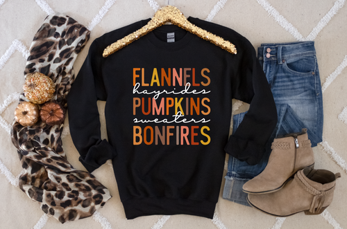 FLANNELS PUMPKINS BONFIRES FALL - HTV TRANSFER