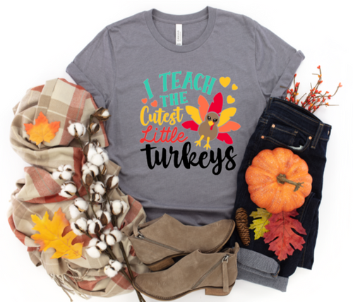 I TEACH THE CUTEST LITTLE TURKEYS FALL SCHOOL - HTV TRANSFER