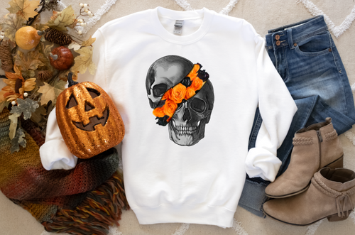 FLORAL SKULL HALLOWEEN - HTV TRANSFER