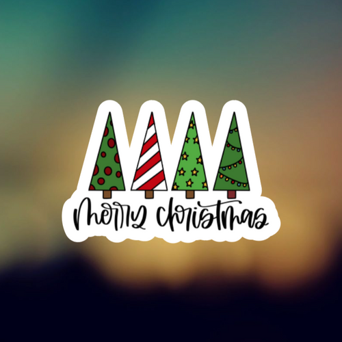 MERRY CHRISTMAS - PERMANENT ADHESIVE STICKER