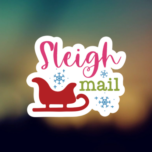 SLEIGH MAIL - PERMANENT ADHESIVE STICKER