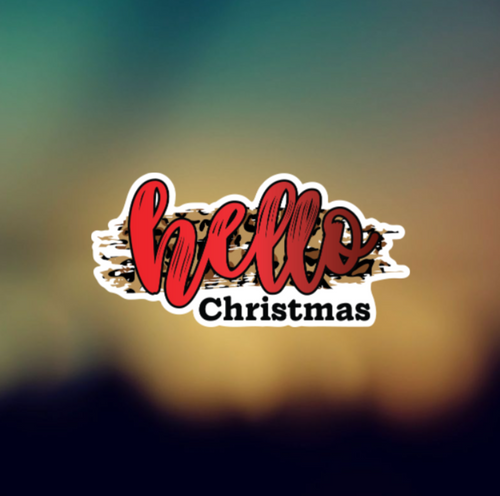 HELLO CHRISTMAS - PERMANENT ADHESIVE STICKER