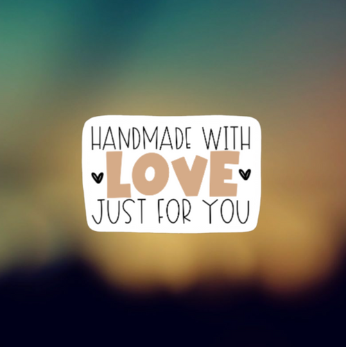 HANDMADE WITH LOVE - PERMANENT ADHESIVE STICKER
