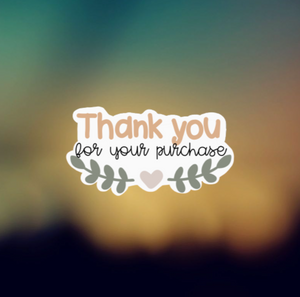 THANK YOU FOR YOUR PURCHASE FLORAL - PERMANENT ADHESIVE STICKER