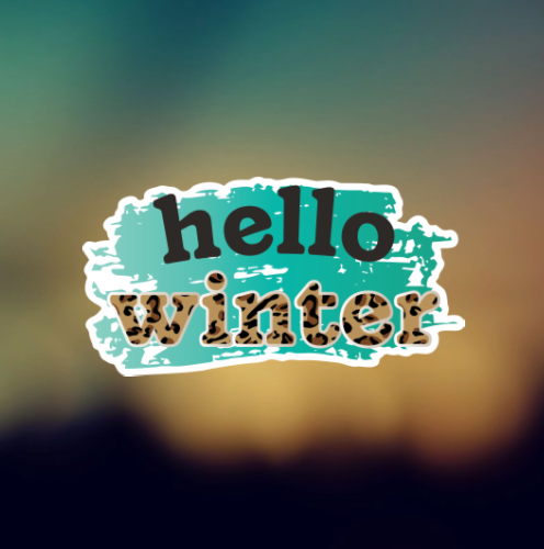 HELLO WINTER - PERMANENT ADHESIVE STICKER