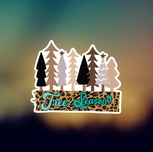 TREE SEASON - PERMANENT ADHESIVE STICKER