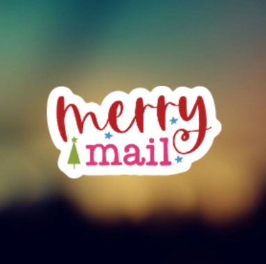 MERRY MAIL - PERMANENT ADHESIVE STICKER