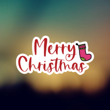 MERRY CHRISTMAS - PERMANENT ADHESIVE STICKER