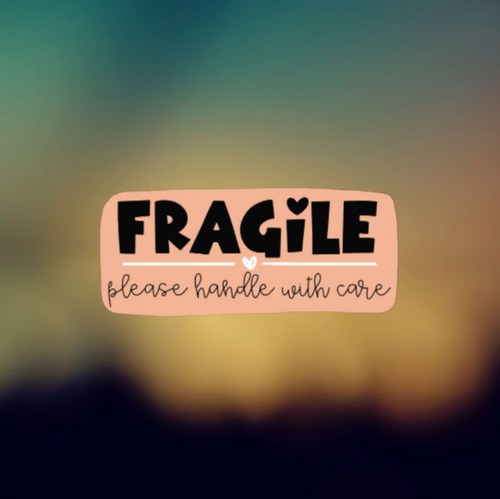FRAGILE - PERMANENT ADHESIVE STICKER
