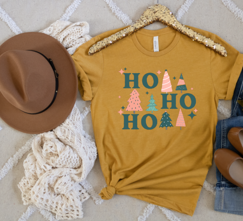 HO HO HO RETRO (FOREST GREEN) CHRISTMAS - HTV TRANSFER