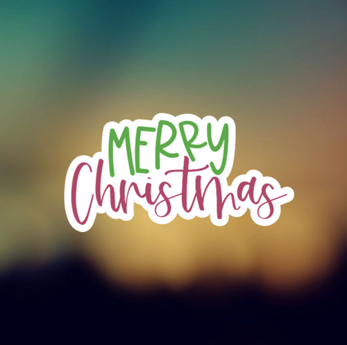MERRY CHRISTMAS  - PERMANENT ADHESIVE STICKER