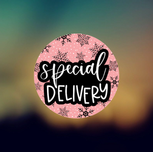 CIRCLE SPECIAL DELIVERY PINK - PERMANENT ADHESIVE STICKER