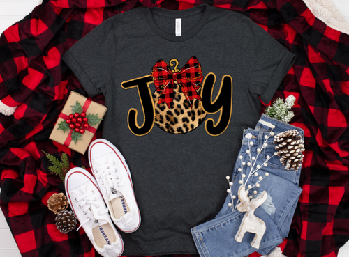 JOY PLAID BOW CHRISTMAS - HTV TRANSFER