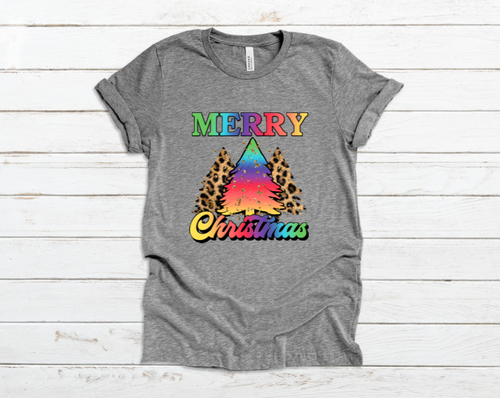 MERRY CHRISTMAS TIE DYE RAINBOW- HTV TRANSFER