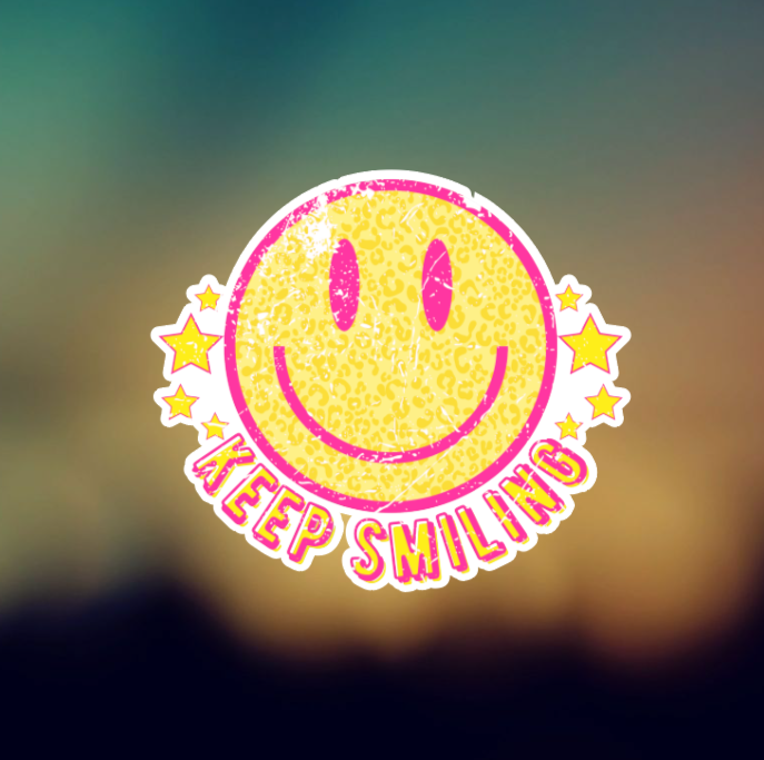 KEEP SMILING - PERMANENT ADHESIVE STICKER
