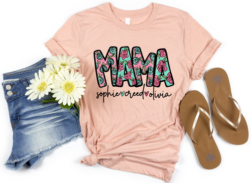 FLORAL MAMA MOM - HTV TRANSFER