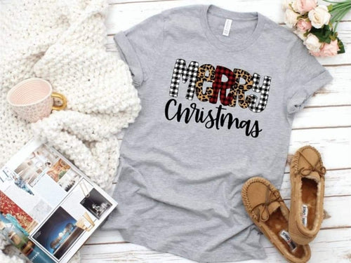 BUFFALO PLAID LEOPARD MERRY CHRISTMAS- HTV TRANSFER