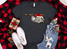OKLAHOMA LEOPARD SANTA STATE CHRISTMAS- HTV TRANSFER